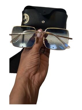 Ray-Ban SQUARE 1971 CLASSIC Unisex Gold Frame Blue Gradient Lenses Sunglasses